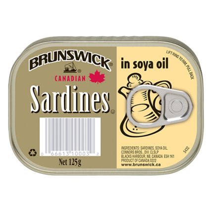 BRUNSWICK SARDINES SLIVER TIN IN SOYA OIL 106G