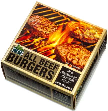 CPJ SEASONED BEEF BURGERS 15OZ