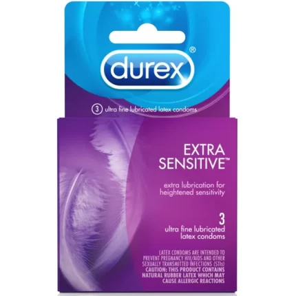 DUREX EXTRA SENSITIVE EXTRA LUBRICATED LATEX CONDOMS 3'S