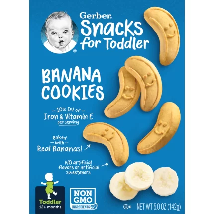 GERBER SNACKS FOR TODDLER BANANA COOKIES 5.0oz (142g)