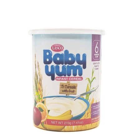 LASCO BABY YUM INFANT CEREAL 5 CEREALS WITH FRUIT 210g